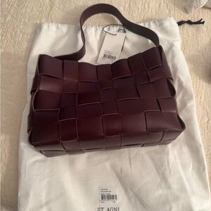 St. Agni Mini Woven Tote in Plum NWT